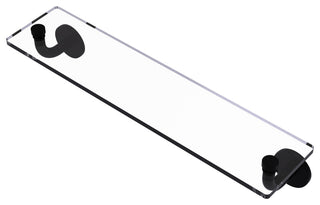 Remi 22" Glass Vanity Shelf with Beveled Edges, Matte Black