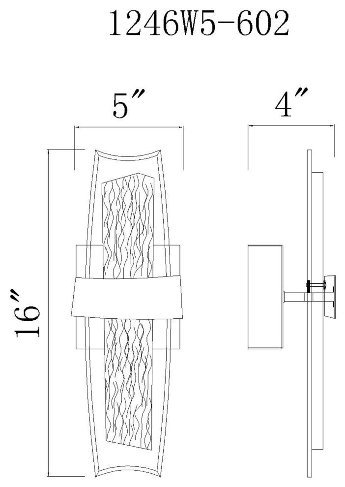 Guadiana 5 in LED Satin Gold Wall Sconce