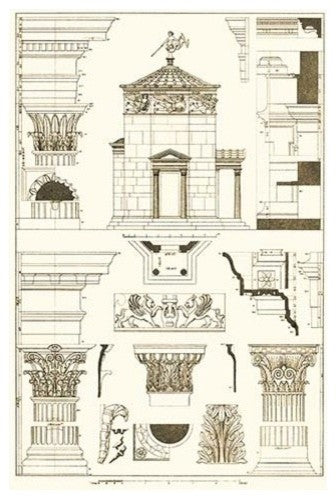 Tower of the Winds and Stoa of Hadrian - Fine Art Giclee Print 24" x 36"