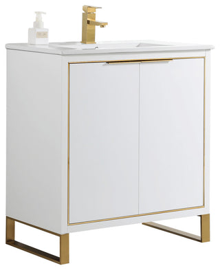 Fine Fixtures Opulence Collection Bathroom Vanity with White Ceramic Sink