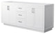 72" Double Bathroom Vanity, White, No Countertop, No Sink, Nickel Trim