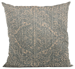 Plutus Blue Hidden Park Medallion Luxury Throw Pillow, 18"x18"