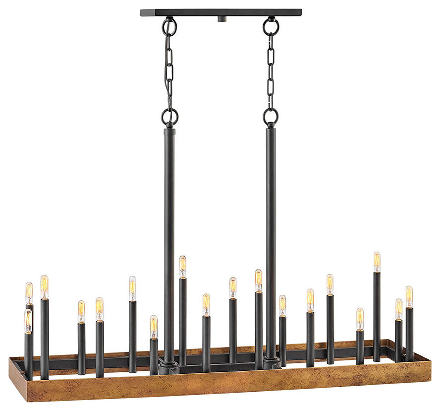 Hinkley Wells Large Eighteen Light Linear, Weathered Brass