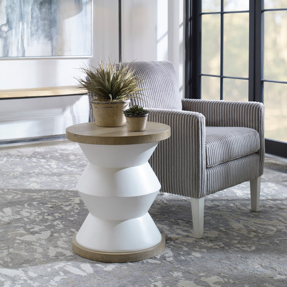 Uttermost Spool Geometric Side table