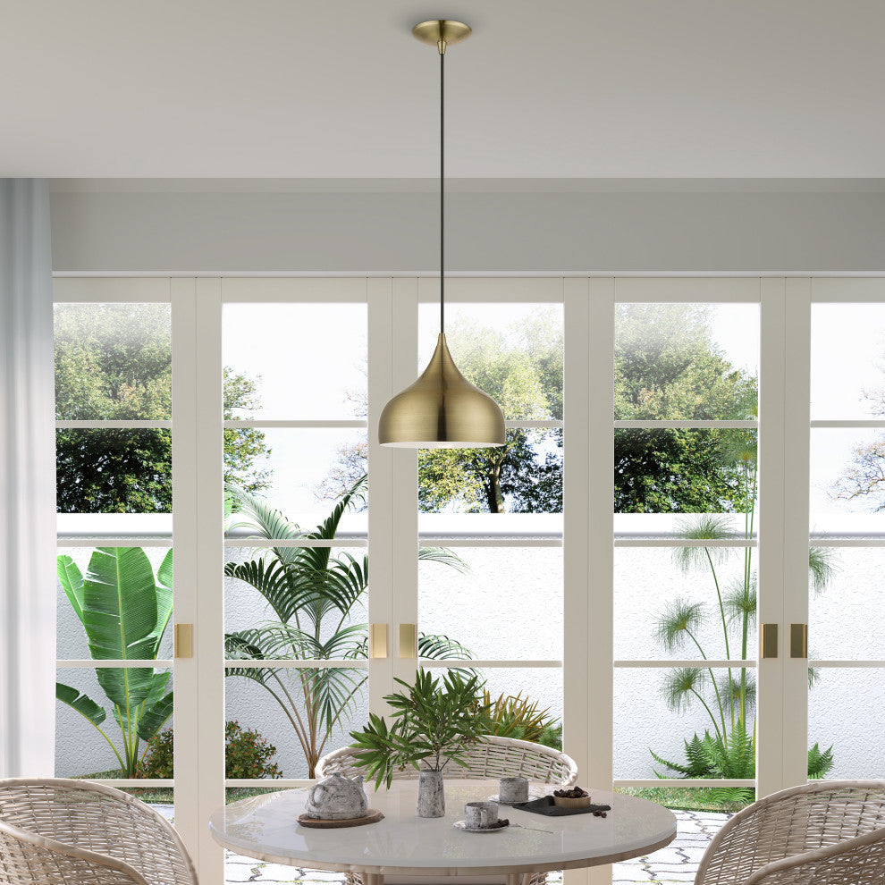 Livex Lighting 1 Light Antique Brass Pendant