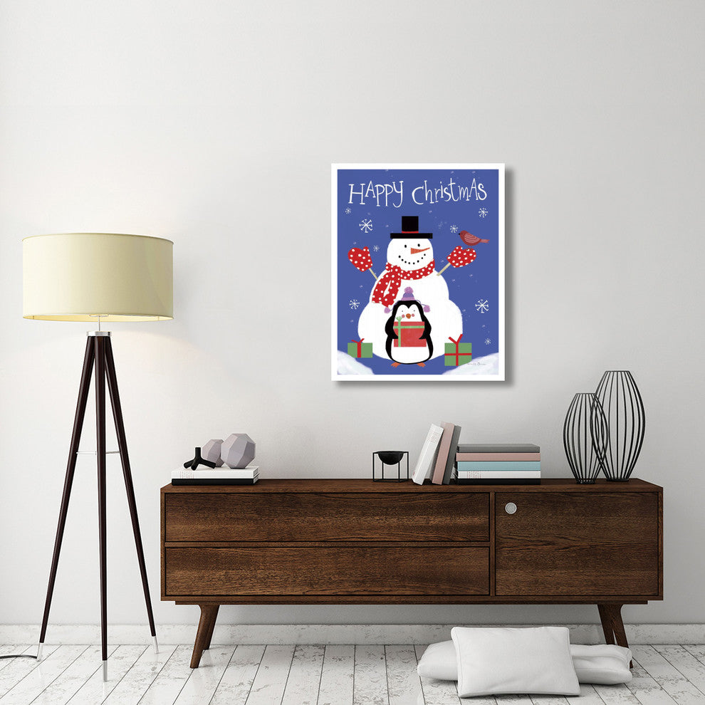 "Snowman and Penguin Friends II" Digital Paper Print by Farida Zaman, 30"x37"