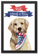 Red Woof and Blue Pup 13.73 x 19.73 Black Framed Canvas