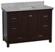 Paige 48" Bathroom Vanity, Chocolate, Carrara Marble