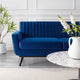 Tufted Loveseat Sofa, Velvet, Blue Navy, Modern, Living Lounge Hotel Hospitality
