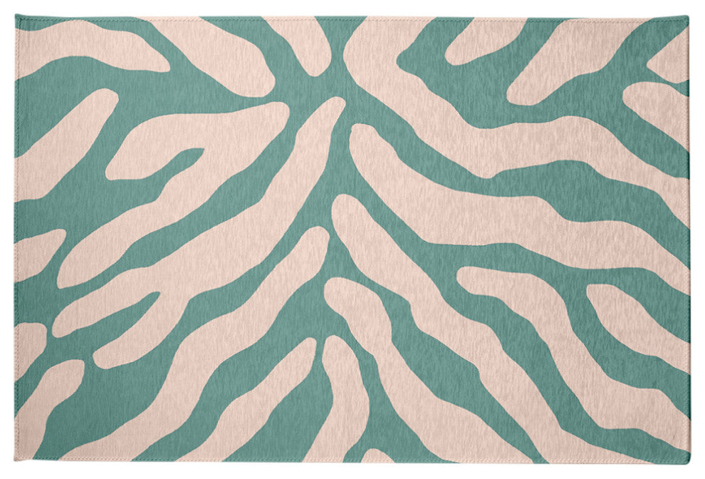 Animal Stripe Spring Chenille Rug, Eucalyptus, 2'x3'