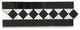White Carrara Marble Classic Diamond Mosaic Border Listello Tile, 1 sheet