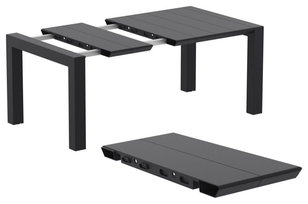 Air Extension Dining Set 5 Piece Black
