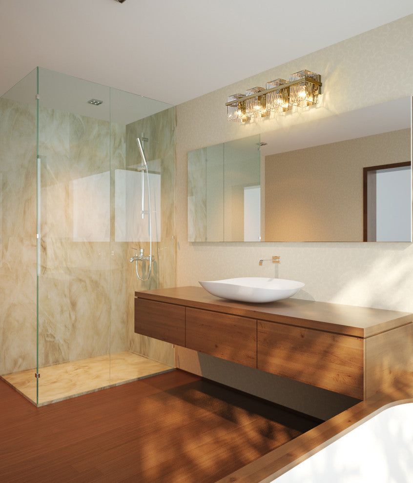 Zlite 1938-4V-MGLD 4-Light Vanity, Clear
