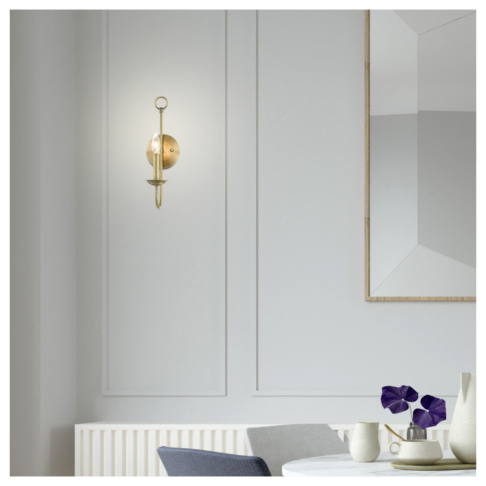 Livex Lighting Estate 1 Light Antique Brass Single Sconce