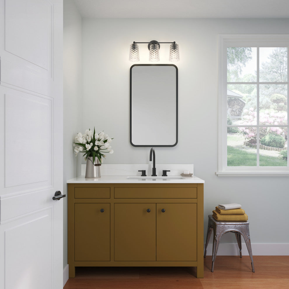 3 Light 20 in. Matte Black Vanity Light