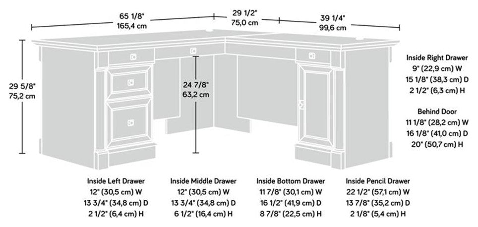 Sauder Palladia Engineered Wood L-Shaped Computer Desk in Wind Oak