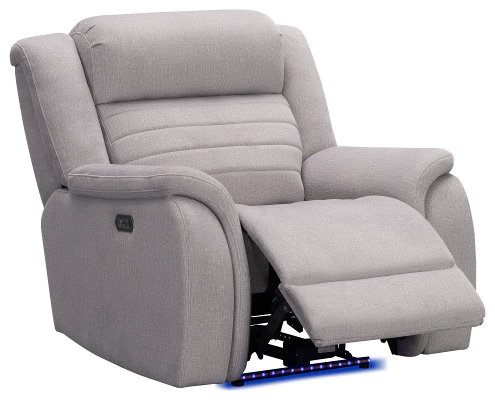 George Power Reclining Chair With Heat + Massage, Gray