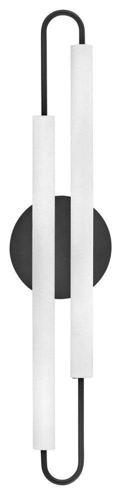 Hinkley EOS Lg 25" LED Bath Vanity Light Fixture, Black + Etched Glass