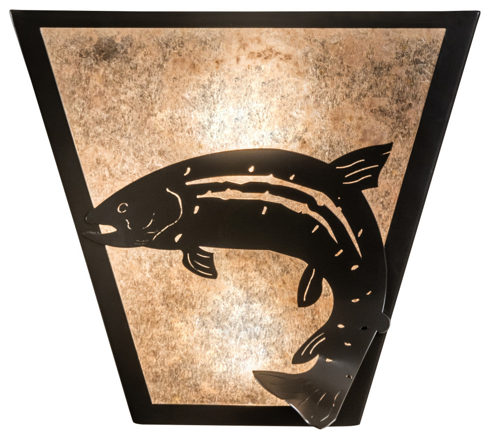 13 Wide Leaping Trout Wall Sconce