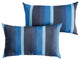 Sunbrella Preston Indigo Blue Stripe Outdoor XL Lumbar Pillow, Set of 2