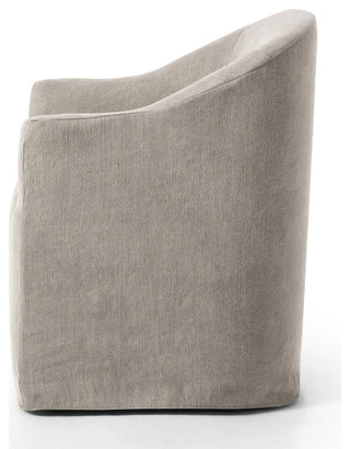 Cove Dining Chair With Casters Heather Twill Stone