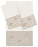 Linum Home Textiles Turkish Cotton Braelyn 3-Piece Embellished Towel Set, Cream