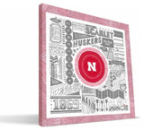 NB Cornhuskers Pictograph Canvas Print, 16"x16"