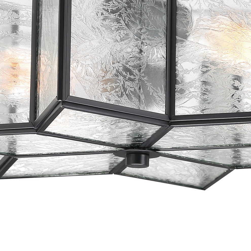 2 - Light 16.14'' Unique/Statement Star Semi Flush Mount, Black