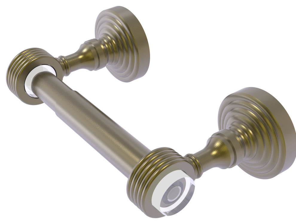 Pacific Grove 2-Post Toilet Paper Holder with Groovy Accents, Antique Brass