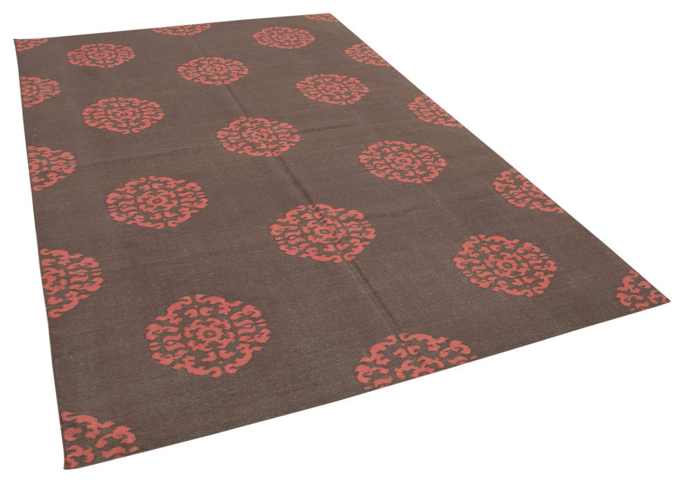 Rug N Carpet - Handmade Wool 6' 0'' x 8' 11'' Modern Design Dhurrie Kilim Rug