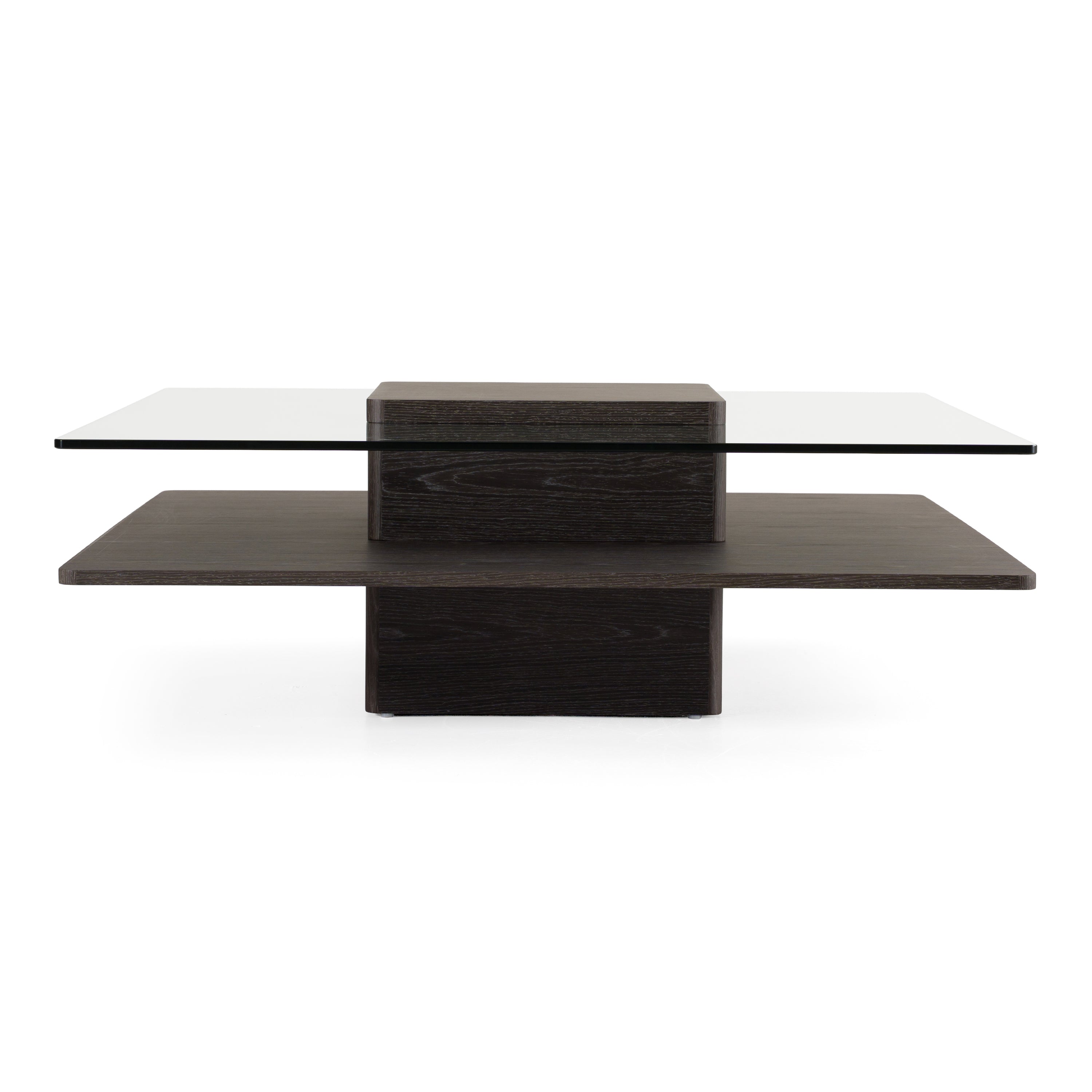 Modrest Clarion Modern Gray Elm and Glass Coffee Table