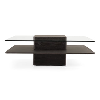 Modrest Clarion Modern Gray Elm and Glass Coffee Table