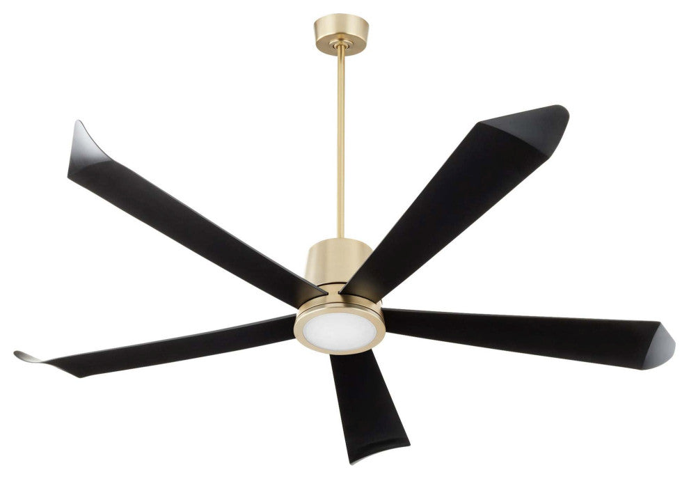 Quorum International 82725 Rova 72" 5 Blade Indoor / Outdoor - Aged Brass