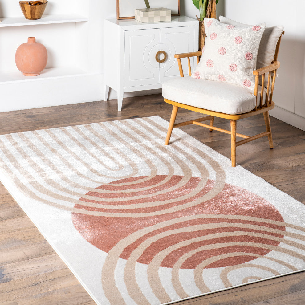 Nuloom Shandra Abstract Sky Area Rug, Blush 8'10"x12'