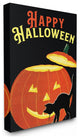 Happy Halloween Pumpkin Cat Black Orange Word Design, 16"x20"