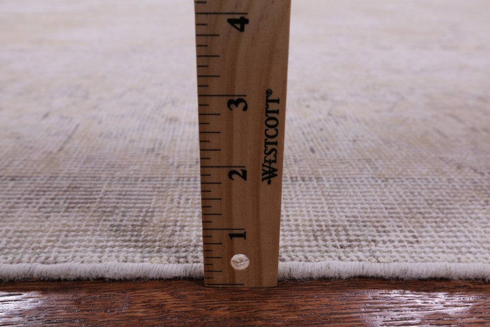 9' 7" X 12' 3" Hand Knotted Persian Vintage White Wash Rug Q4647