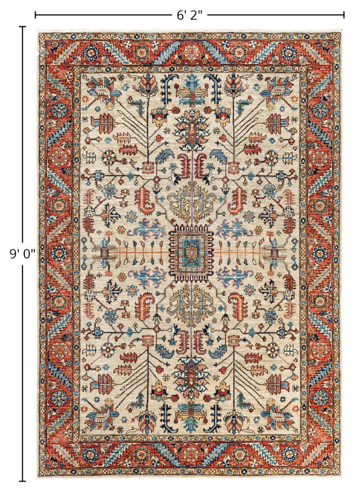 Serapi One-of-a-Kind Hand-Knotted Area Rug Light Gray, 6'2" x 9'0"