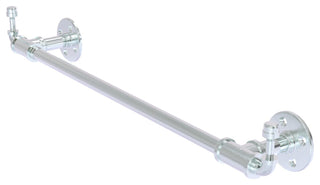 Pipeline Towel Bar with Integrated Hooks, Polished Chrome, 24 Inch
