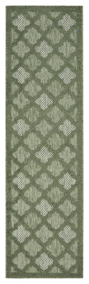 Nourison Nourison Easy Care 2'2" x 10' Green Modern Rug