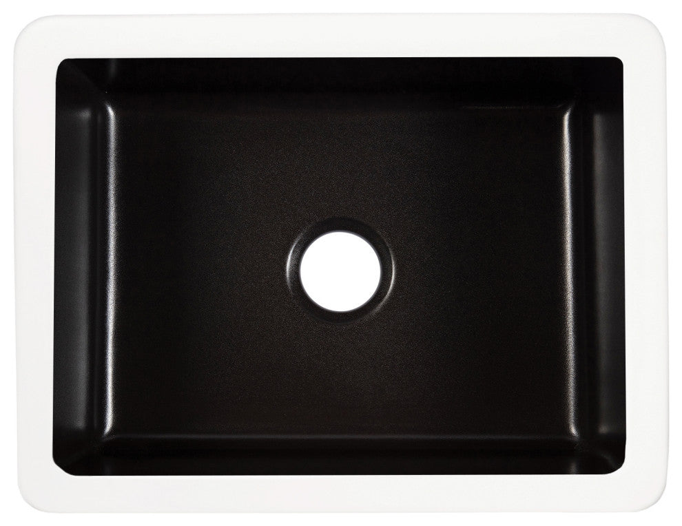 Eden Matte Black Fireclay 23" Single Bowl Undermount Kitchen Sink