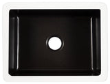 Eden Matte Black Fireclay 23" Single Bowl Undermount Kitchen Sink