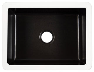 Eden Matte Black Fireclay 23" Single Bowl Undermount Kitchen Sink