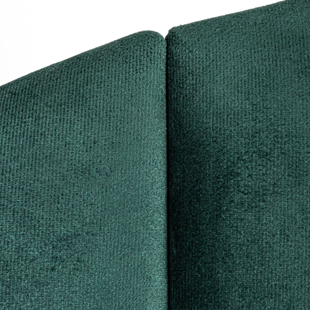 Upholstered Velvet Sound Reducing Panel Arched Headboard, Emerald Green, King