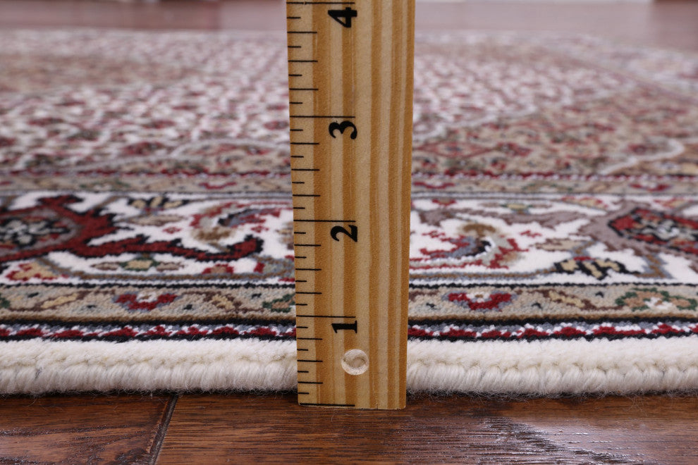 4' 0" X 6' 0" Wool and Silk Persian Tabriz Hand-Knotted Rug Q6033
