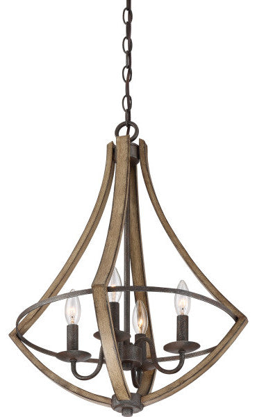 Shire 4-Light Chandelier, Rustic Black