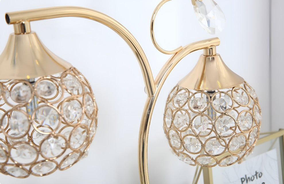 Habkern | Modern Crystal LED Night Lampshade with Eye Protection, Gold, A