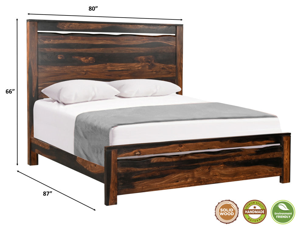 Aubrey Live Edge Wood Panel Bed, King
