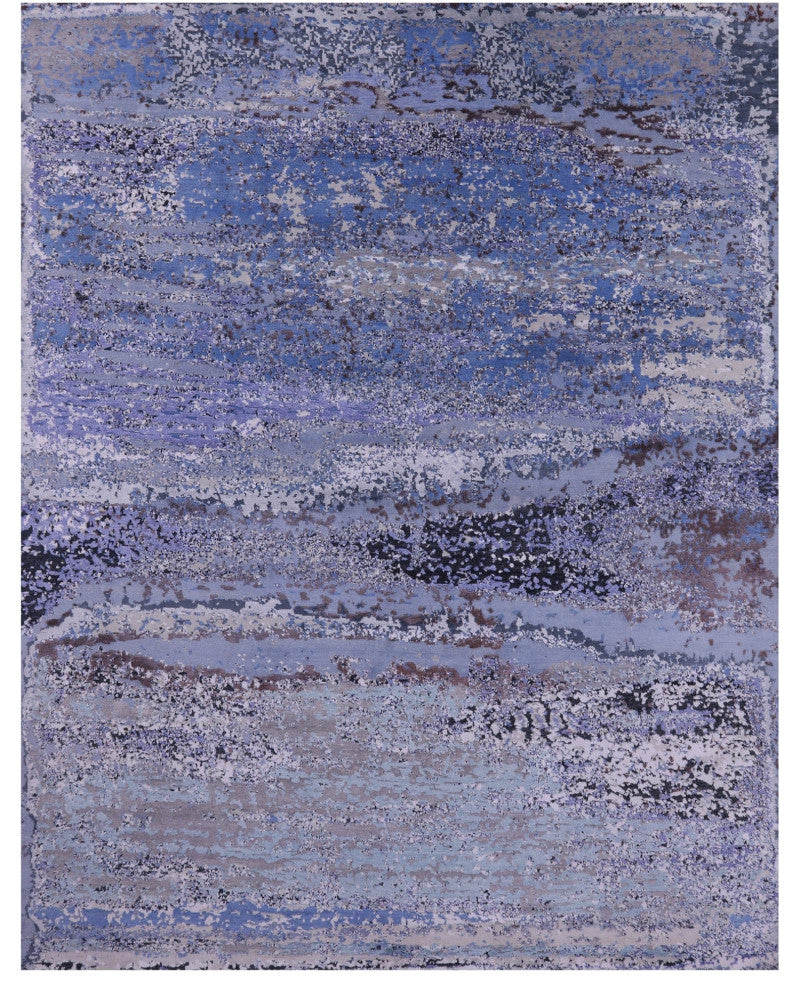 Wool & Silk Modern Hand Knotted Rug 7' 11" X 10' 2" - Q14877