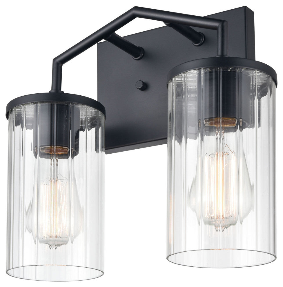 Beverlly 2 Light 13" Matte Black Bathroom Vanity Light
