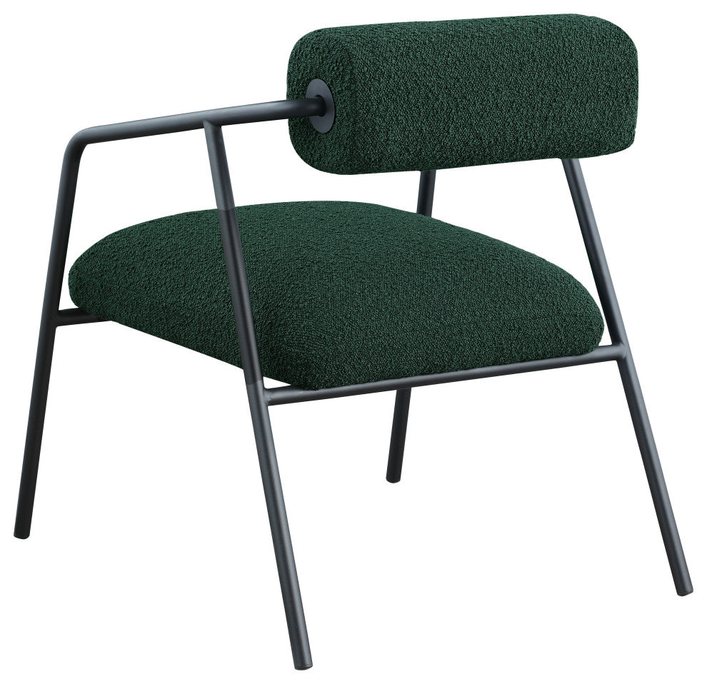 Carly Boucle Fabric Accent Chair, Green